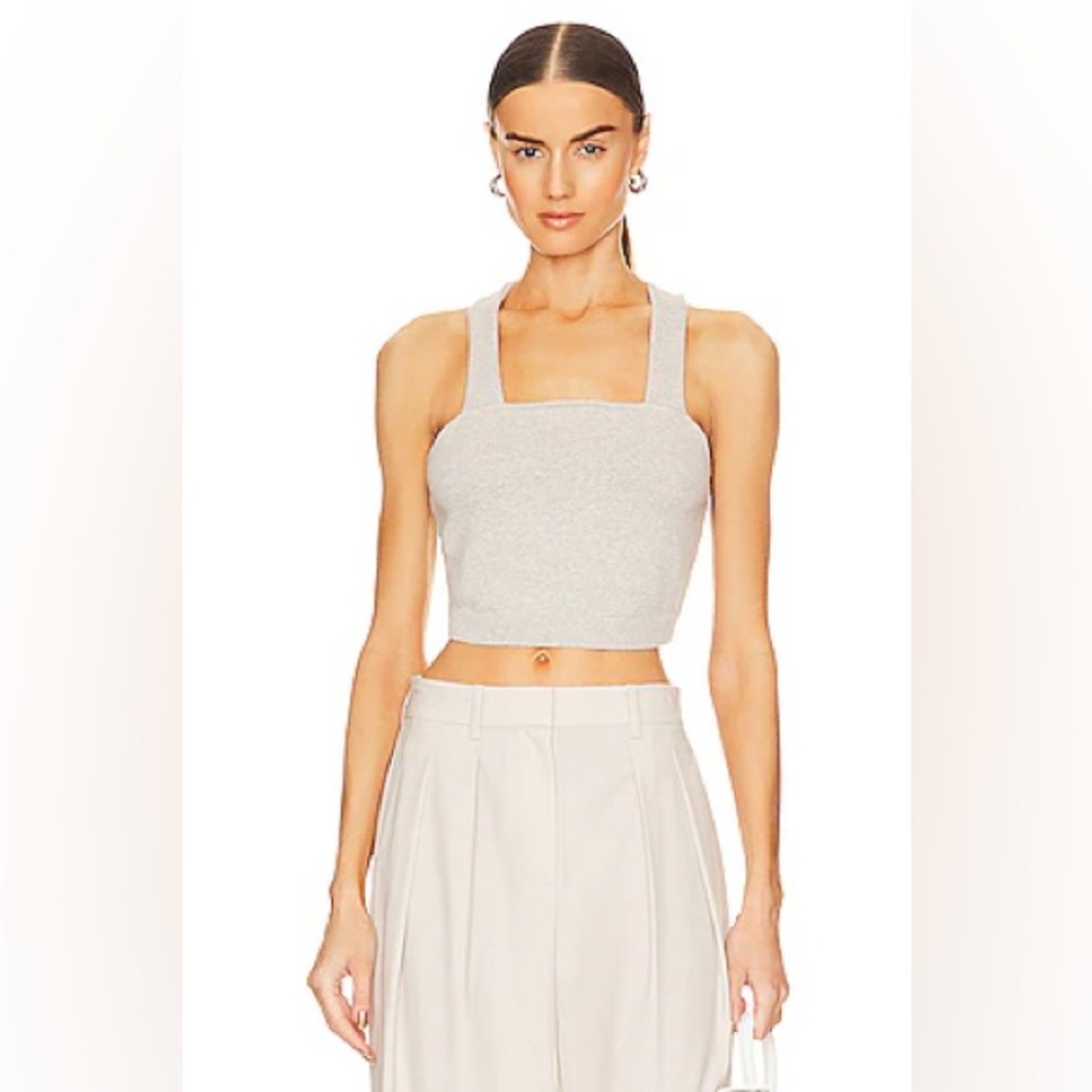 Theory Light Gray Women's Crop Top